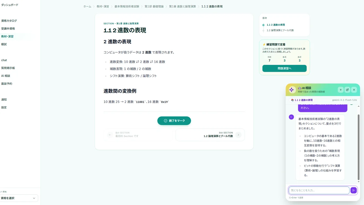 資格学習アプリのイメージ